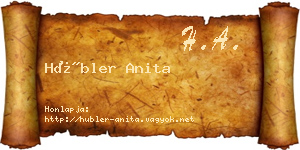 Hübler Anita névjegykártya