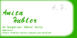 anita hubler business card