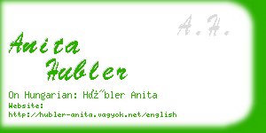 anita hubler business card